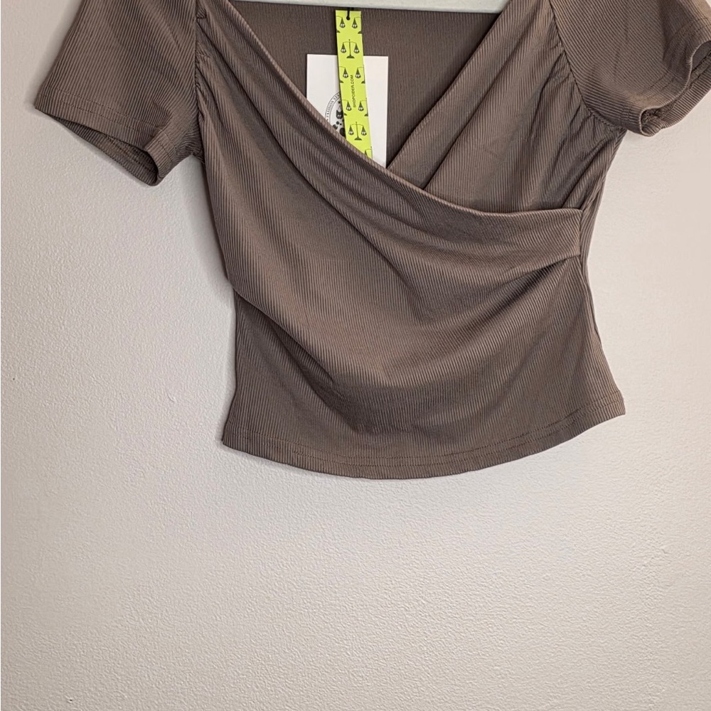 Cider Taupe Wrap Blouse